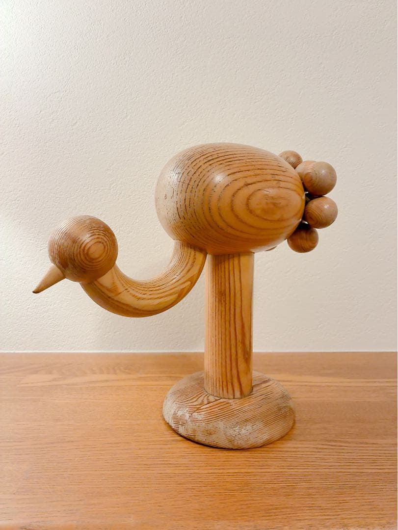 北欧アーリッカ木製(パイン＝松)、Kurki(黒鶴) 置物 : ヴィンテージ