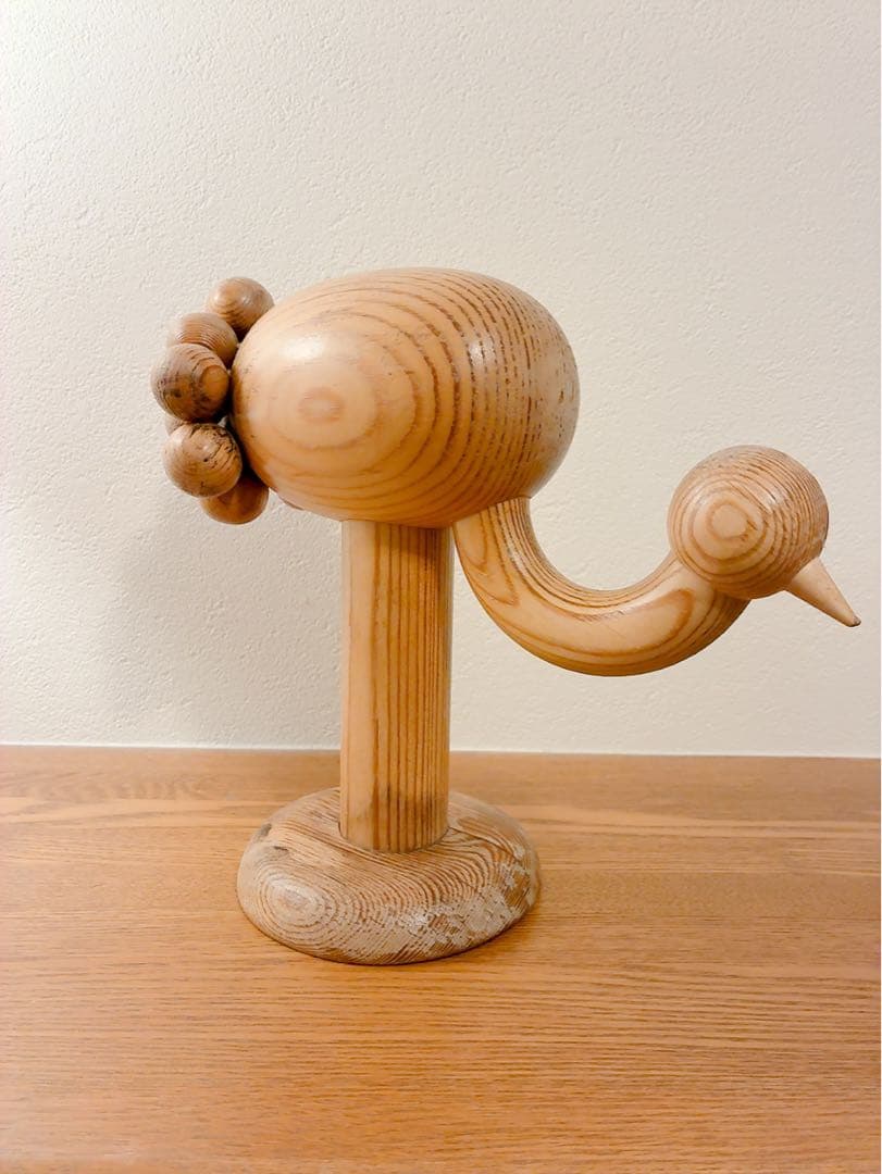 北欧アーリッカ木製(パイン＝松)、Kurki(黒鶴) 置物 : ヴィンテージ