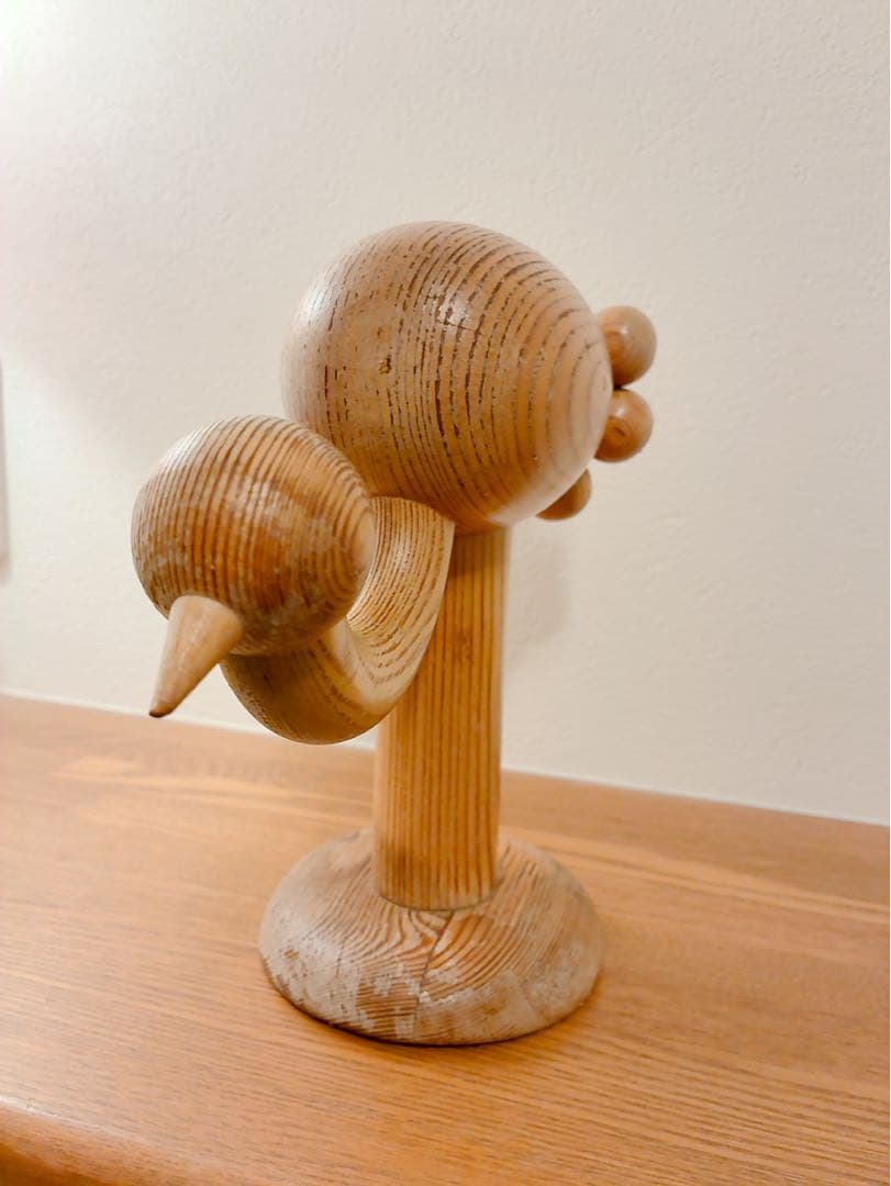 北欧アーリッカ木製(パイン＝松)、Kurki(黒鶴) 置物 : ヴィンテージ