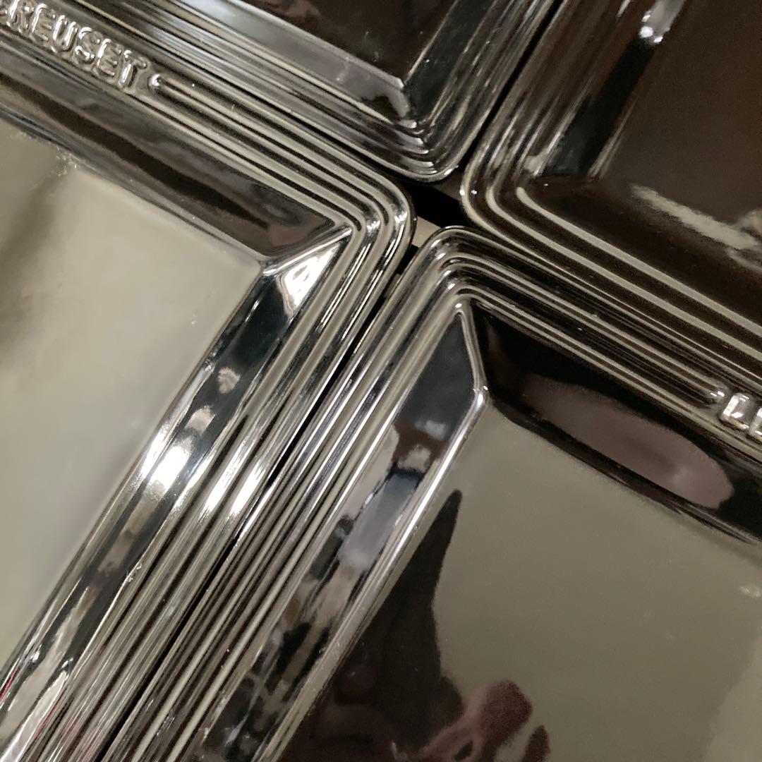 ル・クルーゼ　オリエンタル スクエアプレート　シャイニーブラック　Ｌ　M