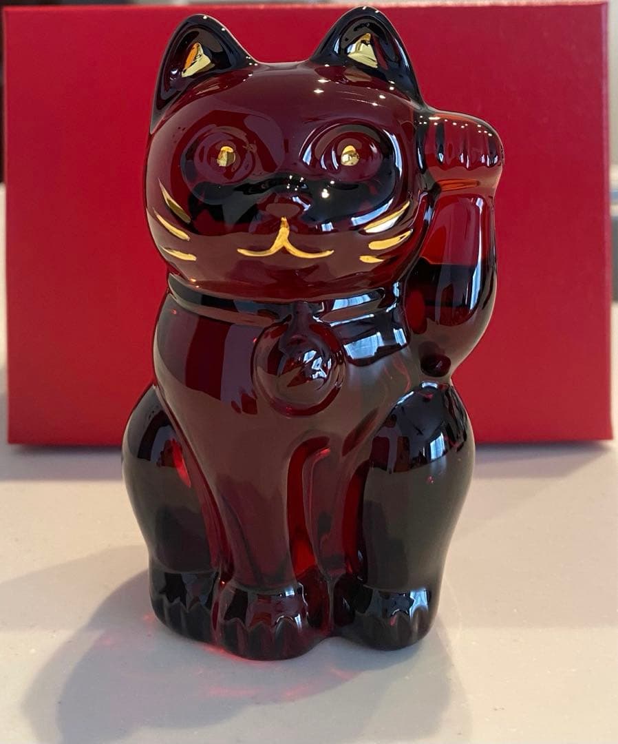 ⭐︎新品未使用　バカラ　クリスタル招き猫レッド⭐︎