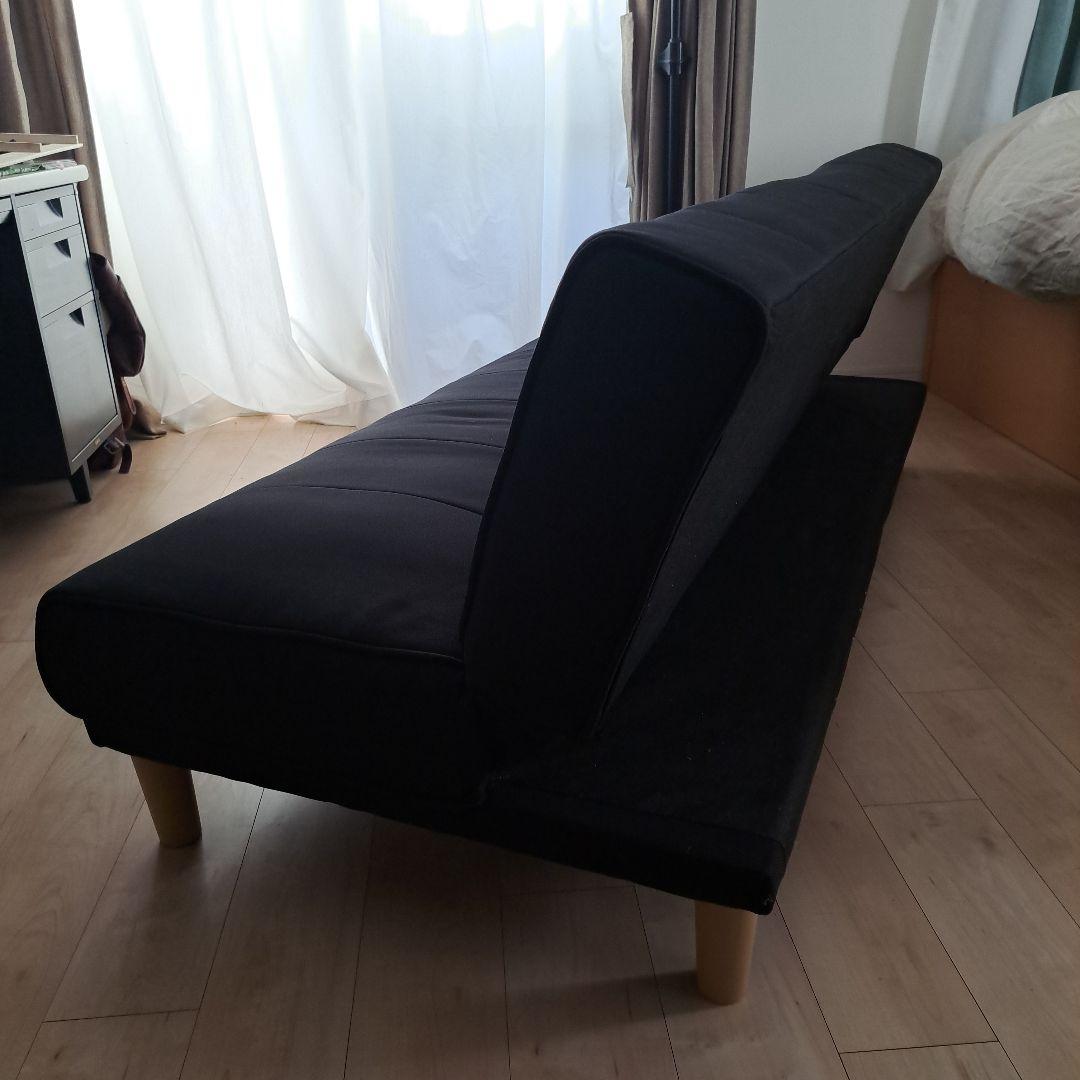 DORIS 3人掛けソファーベット180cm ブラック カバー付 さいたま