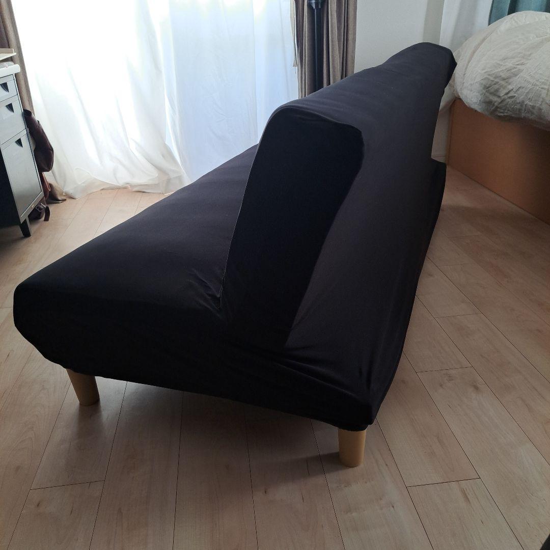 DORIS 3人掛けソファーベット180cm ブラック カバー付 さいたま