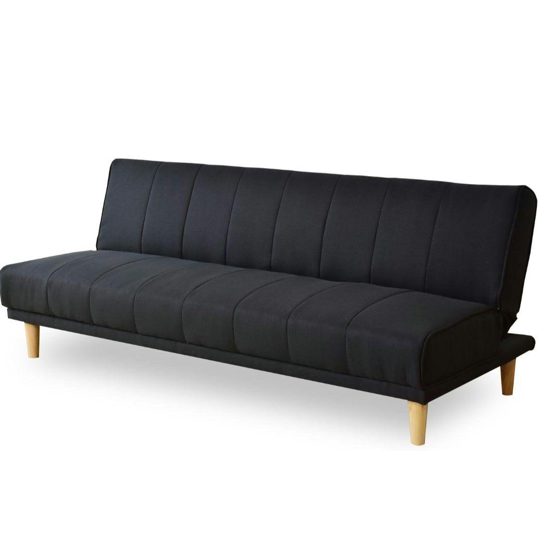 DORIS 3人掛けソファーベット180cm ブラック カバー付 さいたま