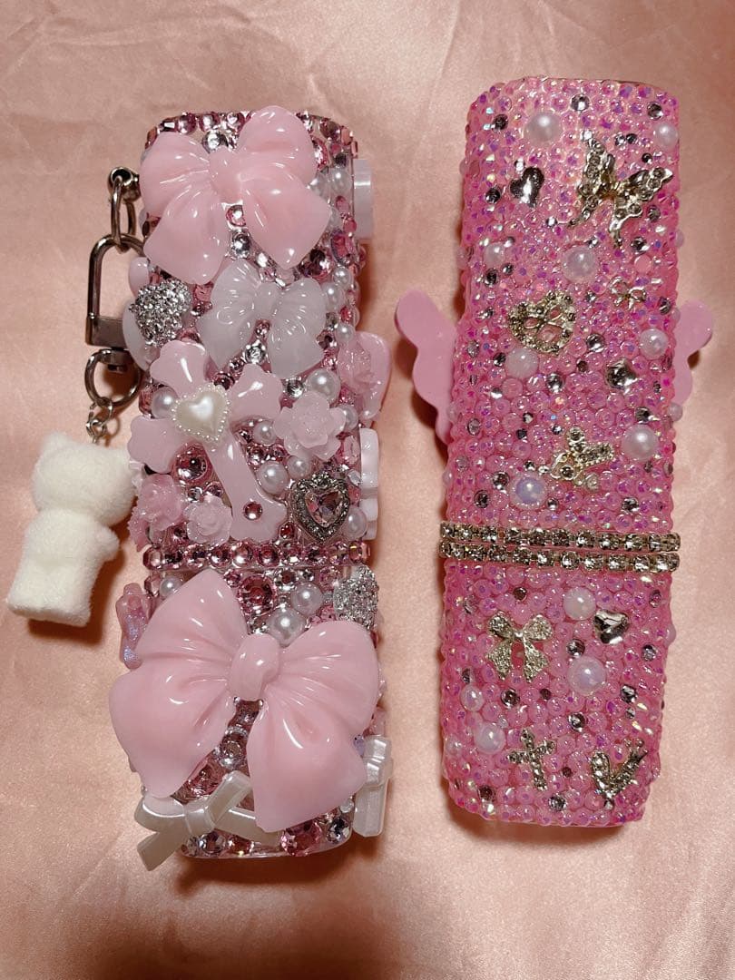 デコレーション★ピンク★電子タバコケース★IQOSイルマワン★天使の羽根★ネコ