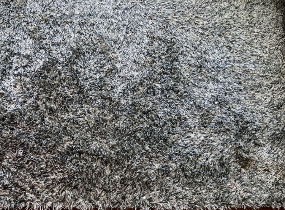 絨毯 カーペット　ラグマット シャギーラグ ホワイト　スカイブルー140x190