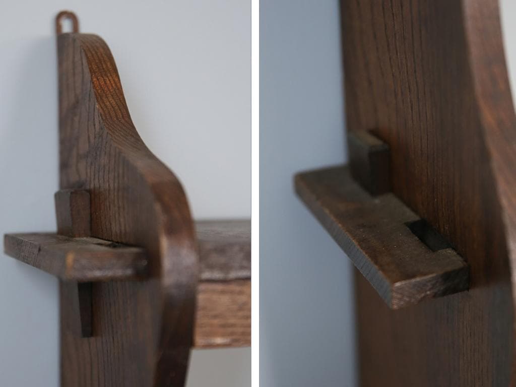 イギリスアンティーク木製ウォールシェルフ/壁掛けラック/飾り棚(92-209)