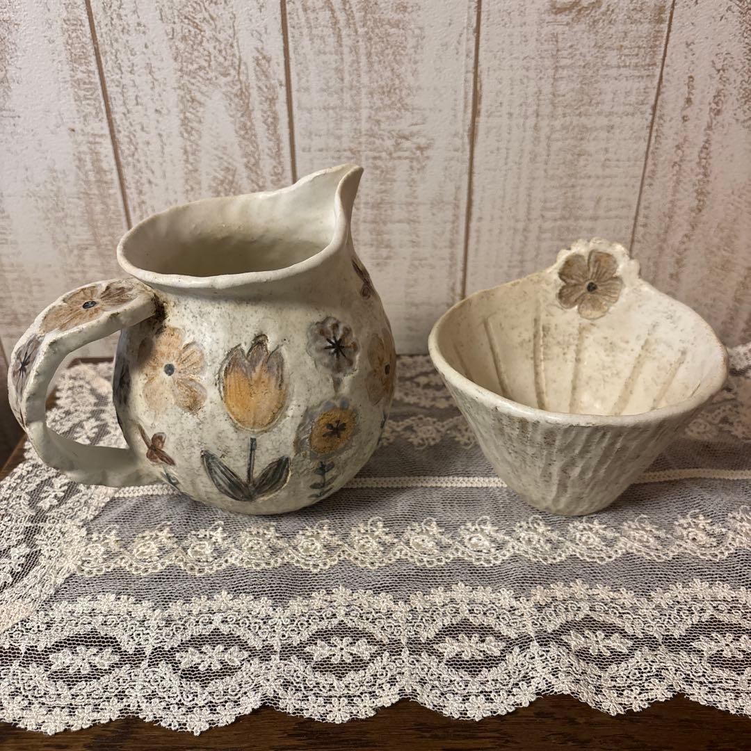 本田あつみ　ワイルドフラワー　コーヒードリッパー　ポット