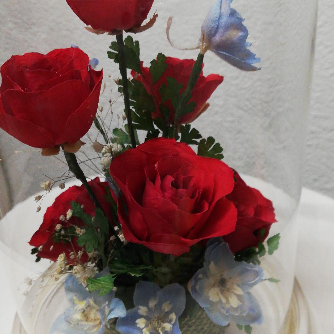 ドライフラワーガラスケース入り