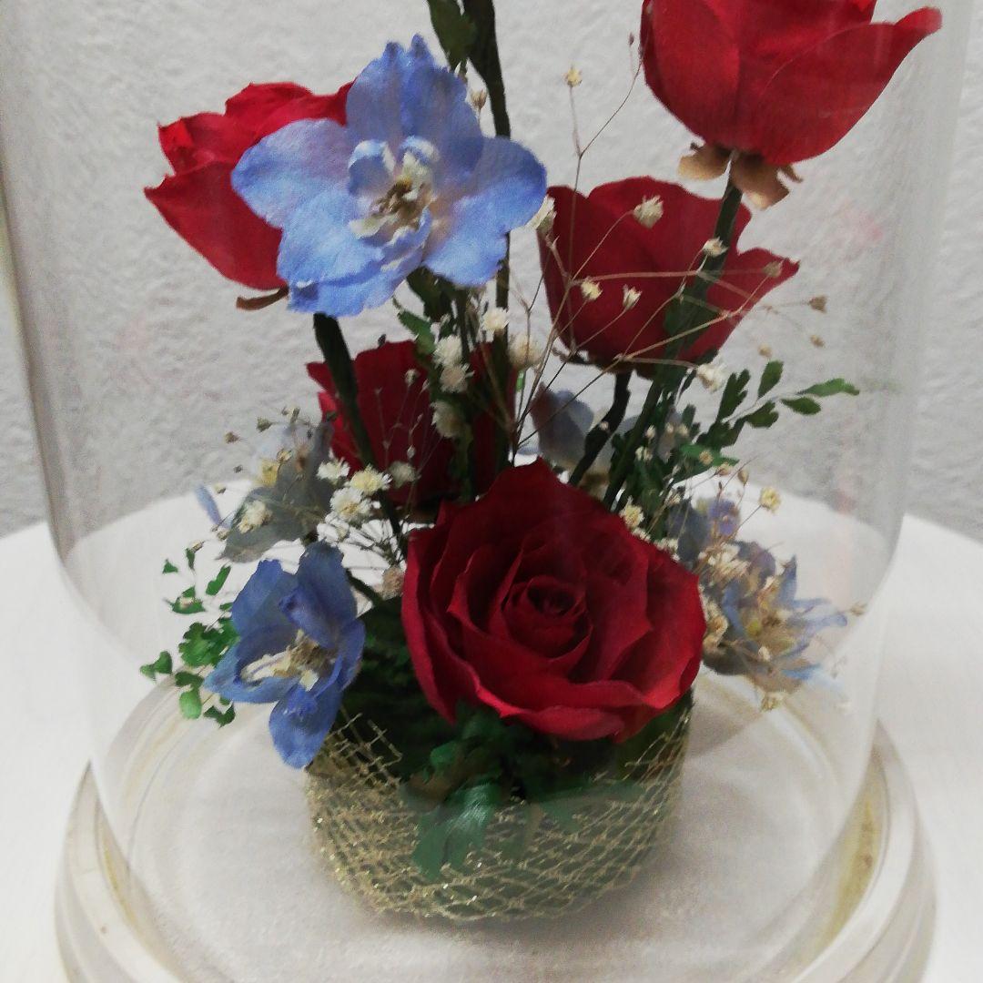 ドライフラワーガラスケース入り