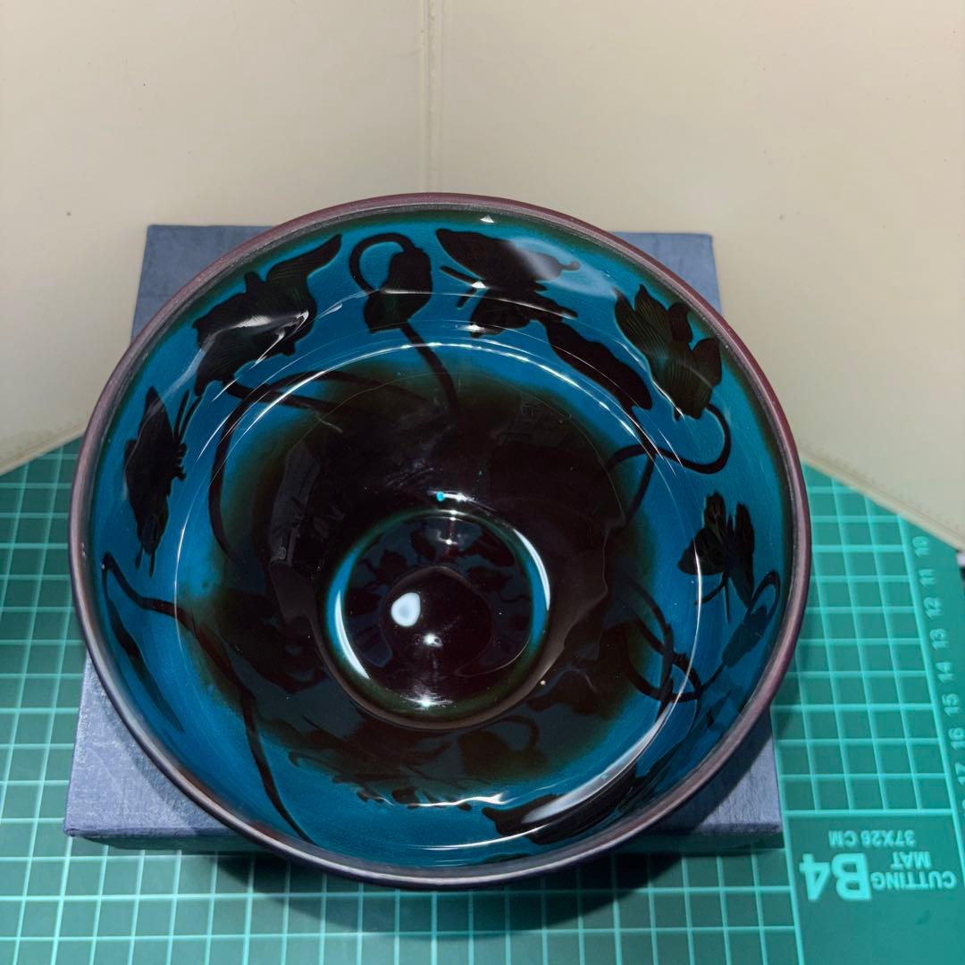 レトロ　被せガラス　ガレ風　ボウル　小鉢