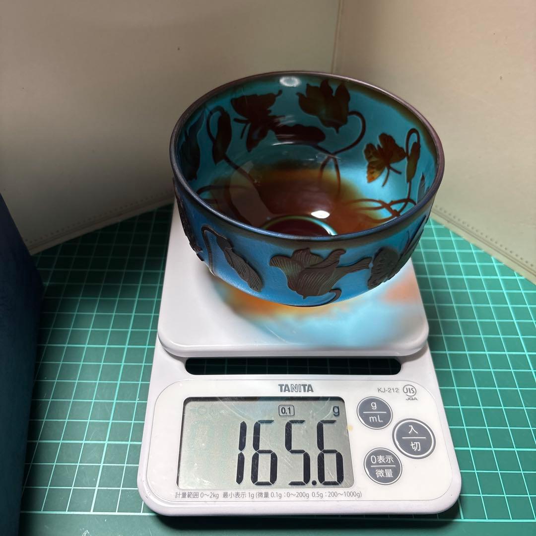 レトロ　被せガラス　ガレ風　ボウル　小鉢