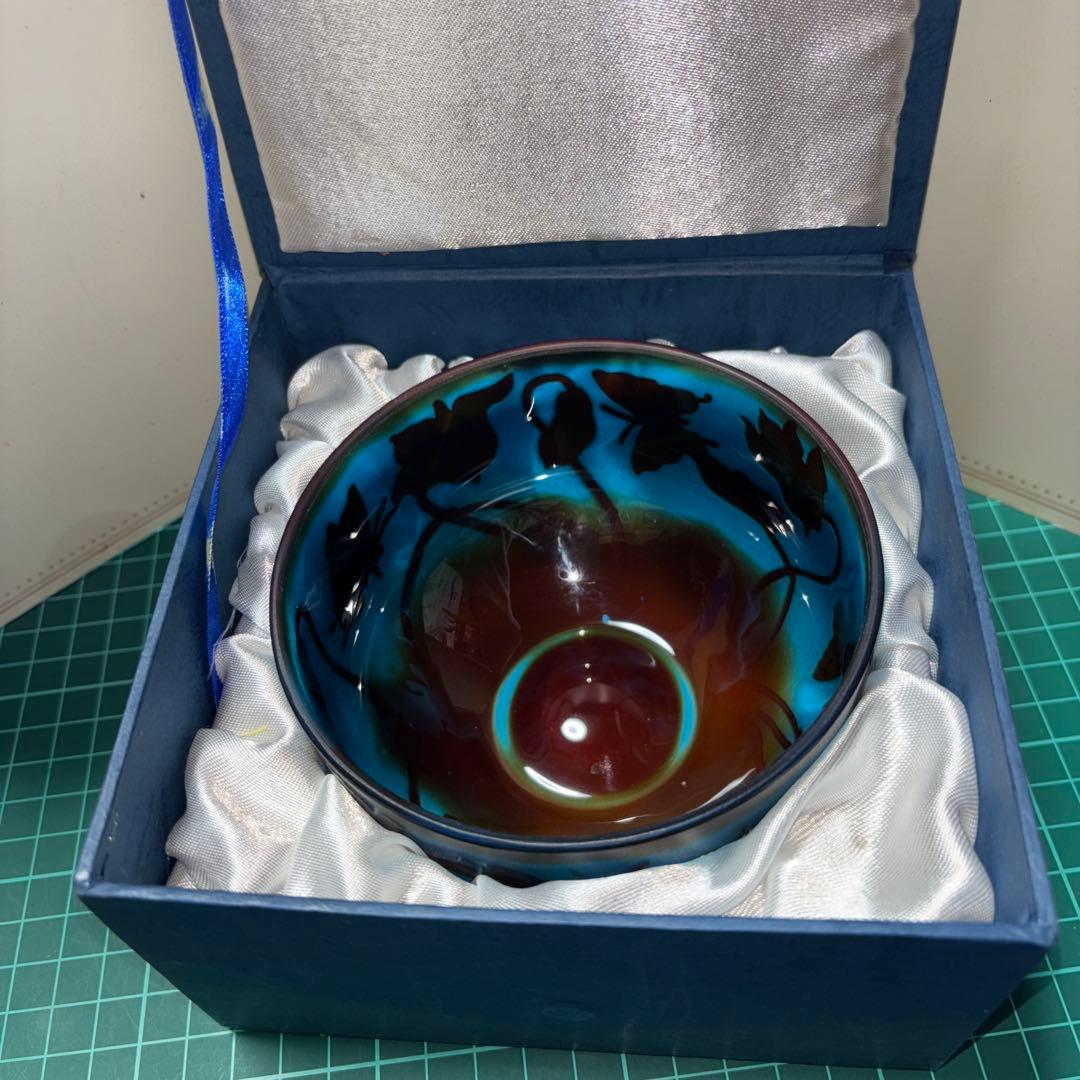 レトロ　被せガラス　ガレ風　ボウル　小鉢