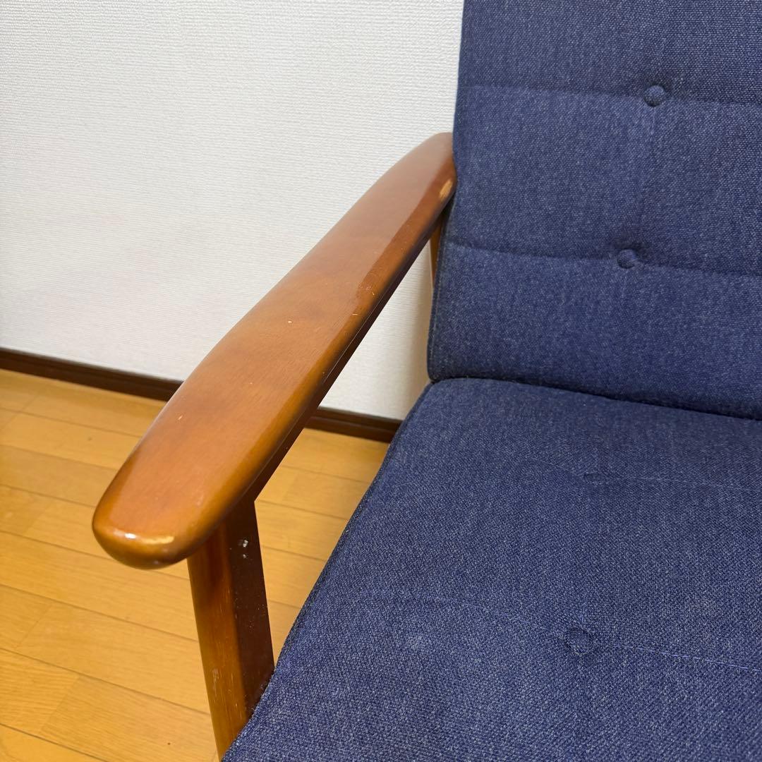 カリモク６０　Kチェア　２シーター　karimoku　タープブルー　２人掛け