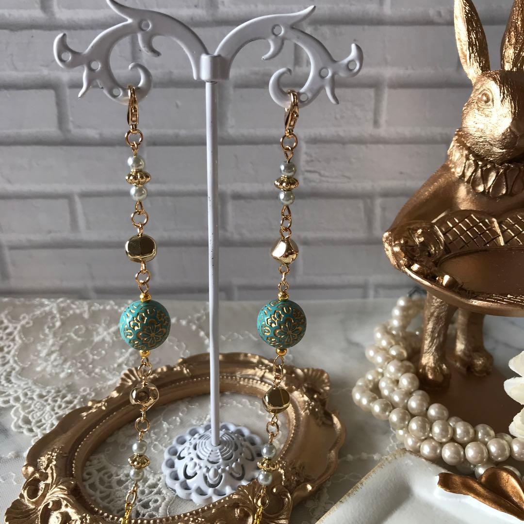 ♪496❤️ アンティーク　ビーズ　マスクチェーン　メガネチェーン　ハンドメイド