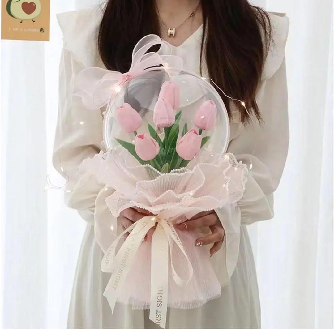 プリザーブドフラワー 　花束　観葉植物　造花　ピンク　クリスマス　インテリア