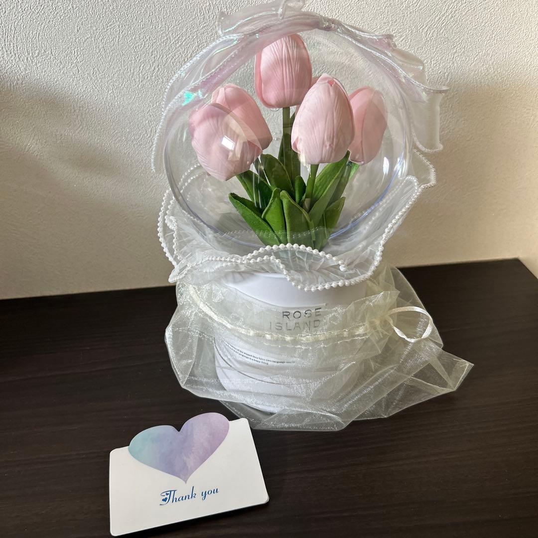 プリザーブドフラワー 　花束　観葉植物　造花　ピンク　クリスマス　インテリア