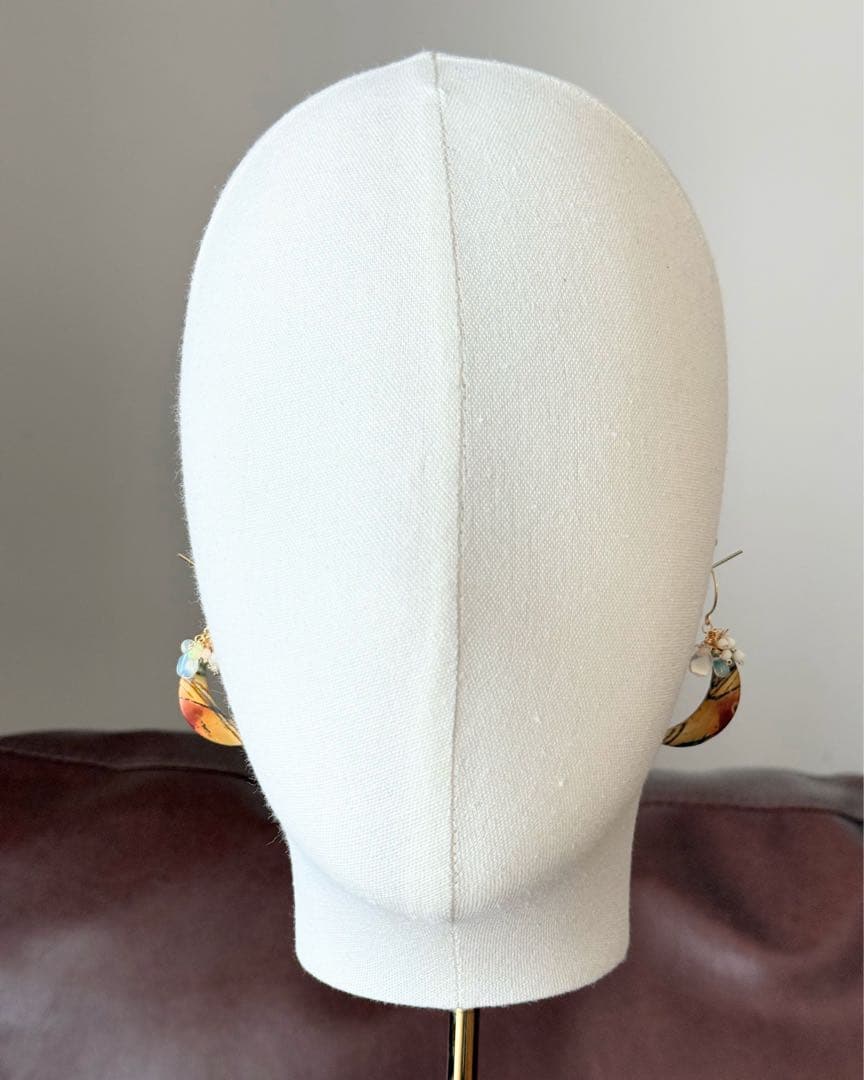 14kgf 天然石　ピカソジャスパー　オパール　ホワイトコーラル　ピアス