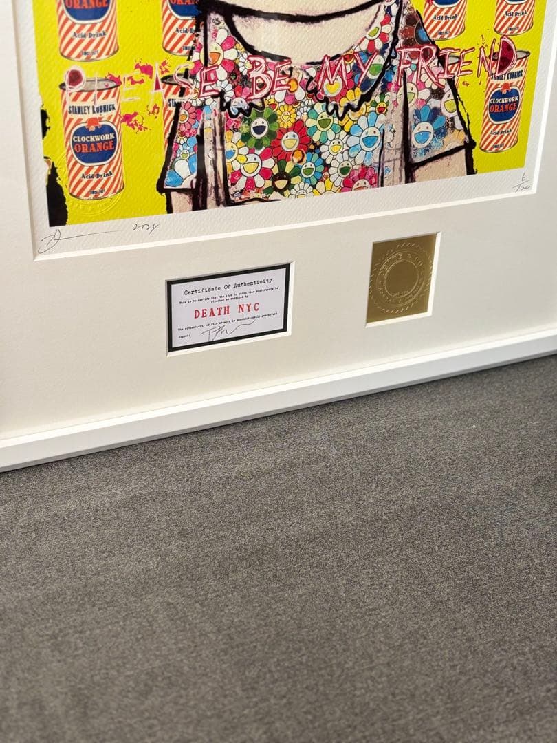 マット額装付/DEATHNYC/限定アートポスター/奈良美智/シルクスクリーン