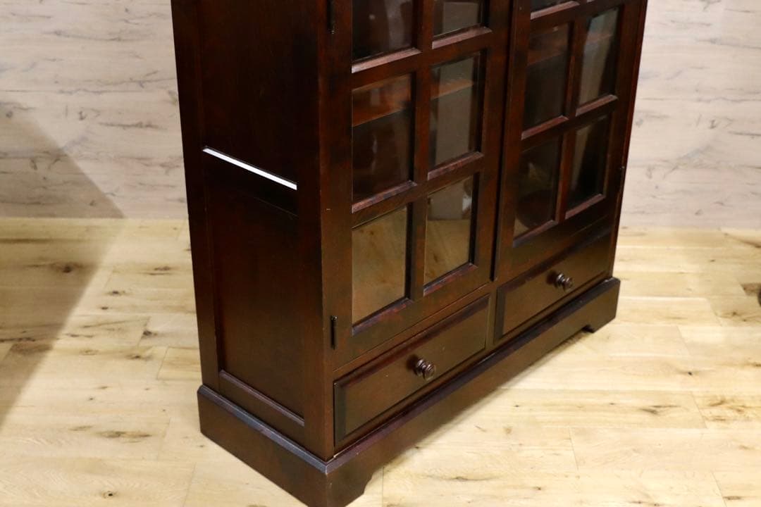 GMHN124○北海道民芸家具 書棚 本棚 水屋棚 キャビネット 飾り棚 樺材