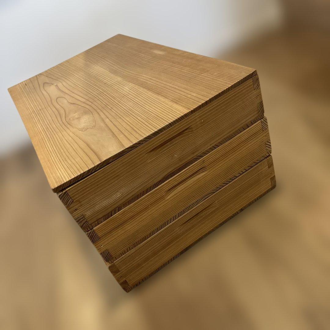 木製 もろぶた３段（大)　もろぶた　ばんじゅう　まつぶた　餅箱　正月準備道具