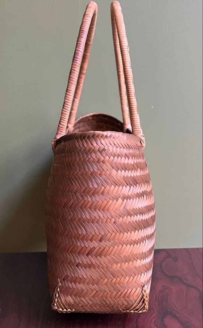 プレミアム 手編み 竹かごバッグ