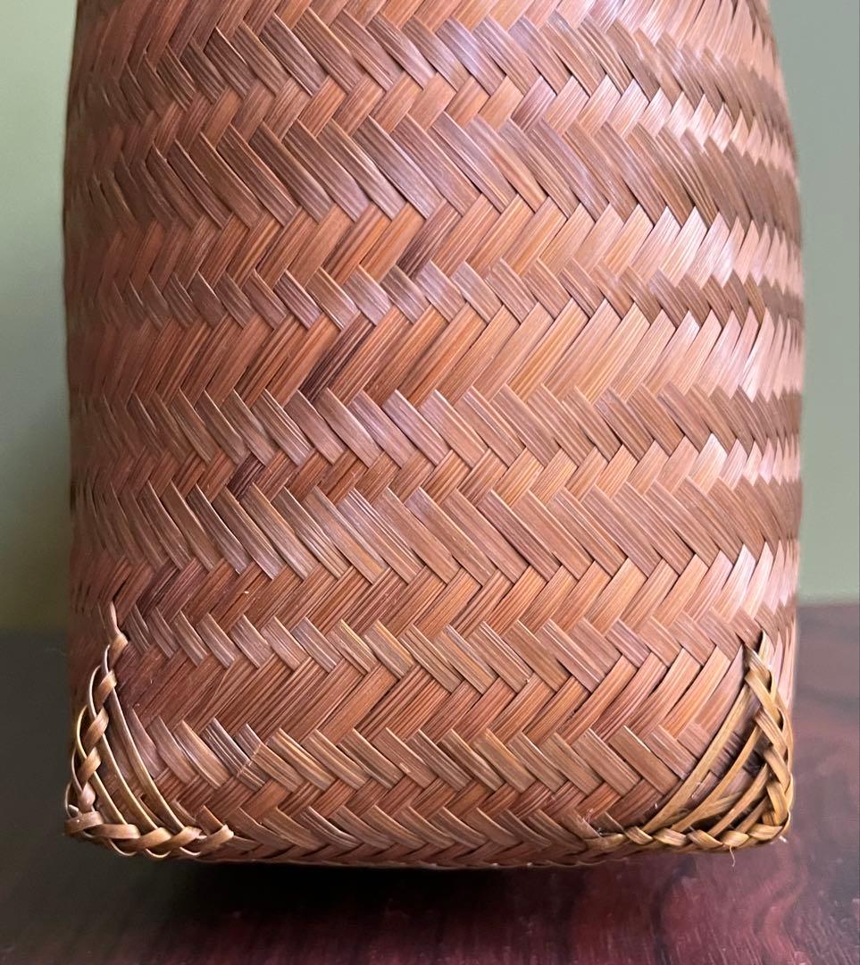 プレミアム 手編み 竹かごバッグ