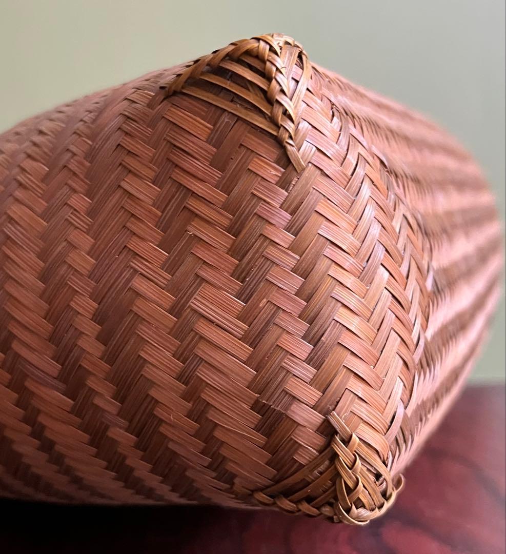 プレミアム 手編み 竹かごバッグ