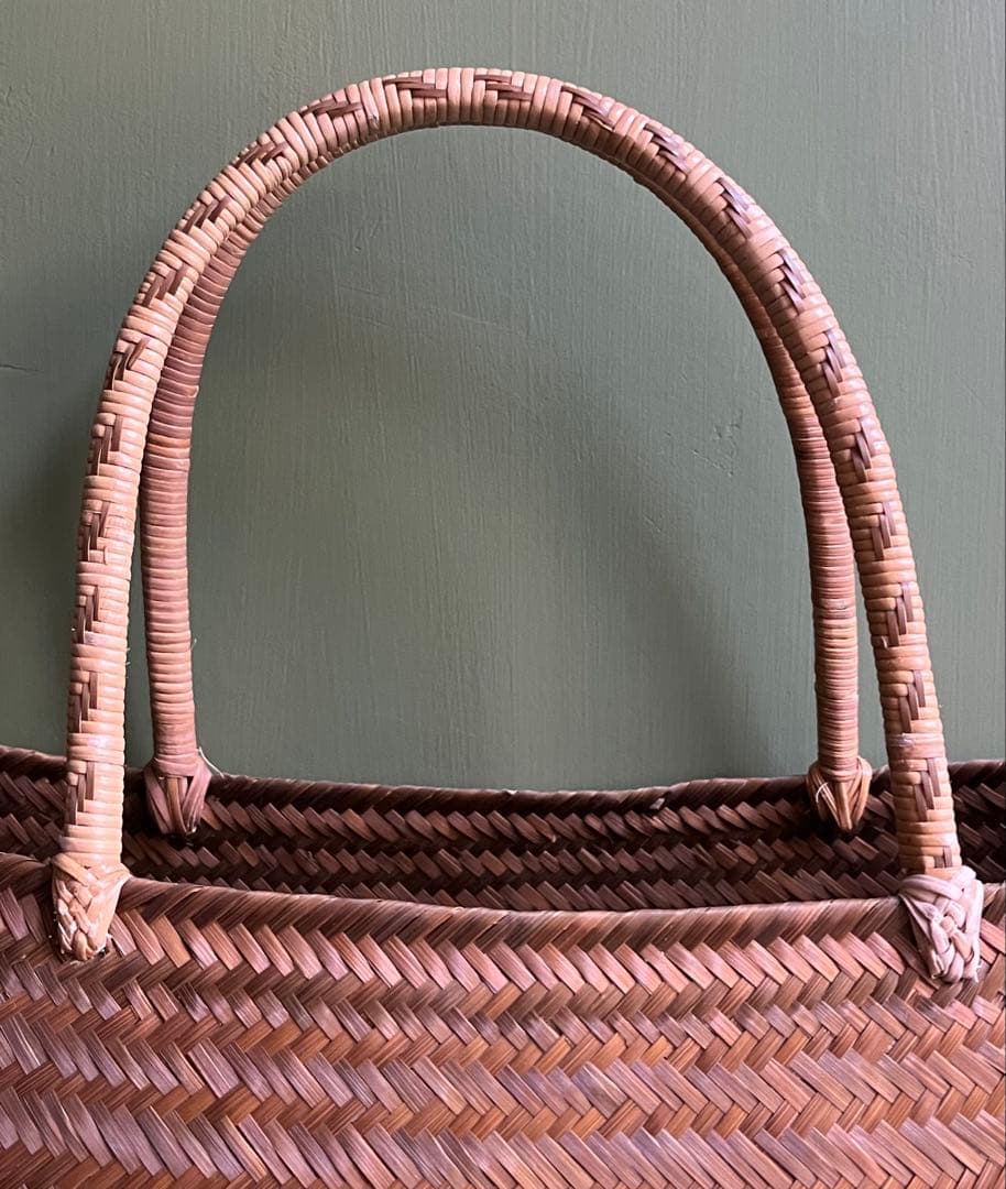 プレミアム 手編み 竹かごバッグ