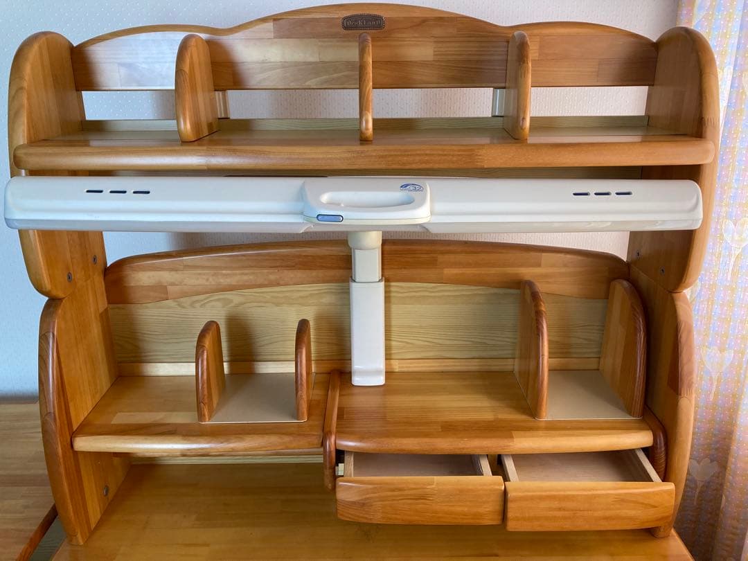 【お値下げ】　【学習机セット②】木製本棚と照明器具のみ