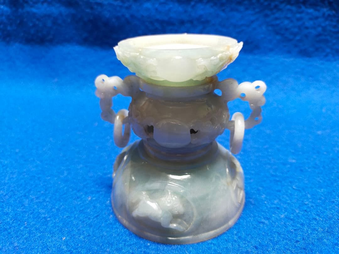 香炉 天然翡翠(硬玉) 彫刻 置物