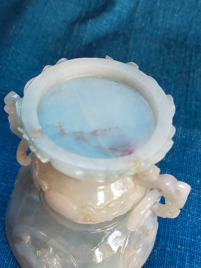 香炉 天然翡翠(硬玉) 彫刻 置物