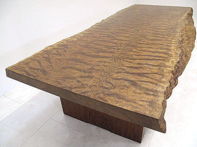 ブビンガ一枚板 センターテーブル 　 虎杢 リップル杢 座卓　銘木