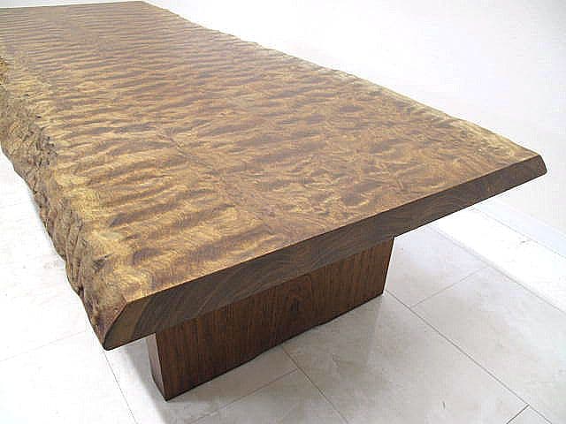 ブビンガ一枚板 センターテーブル 　 虎杢 リップル杢 座卓　銘木