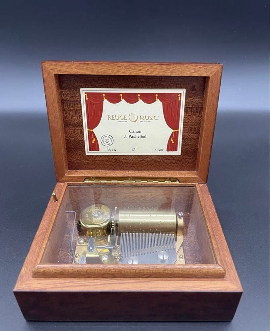 〈美品〉リュージュ カノン REUGE CANON　オルゴール ピアノ塗装 瘤杢