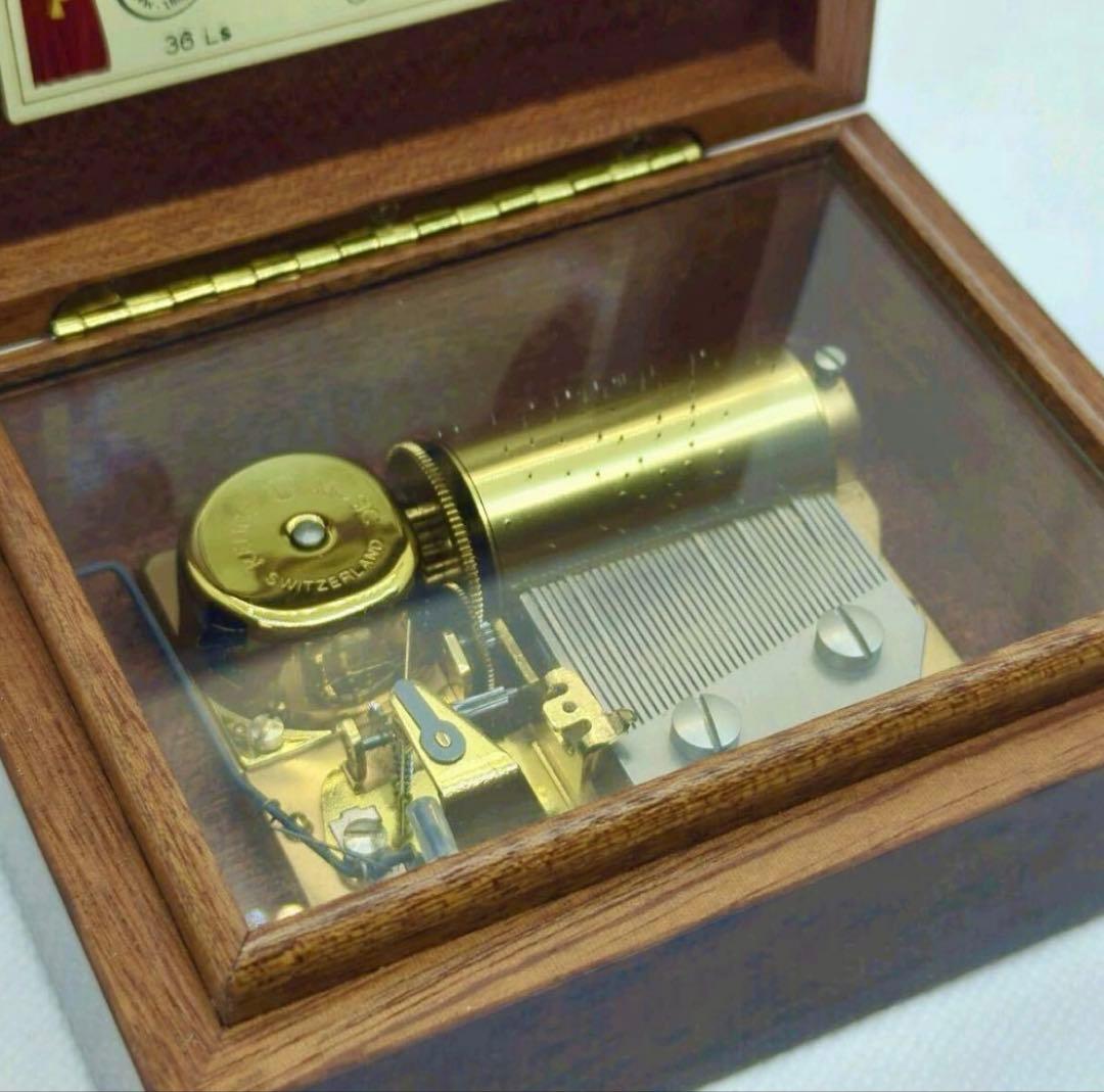 〈美品〉リュージュ カノン REUGE CANON　オルゴール ピアノ塗装 瘤杢