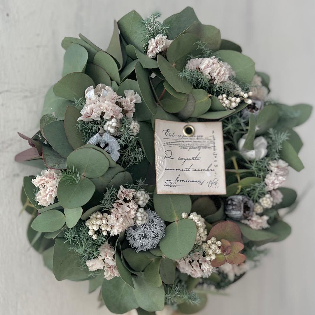 ユーカリと小さなベルのリース ＊№867 メルカリ便 ラッピング - メルカリ