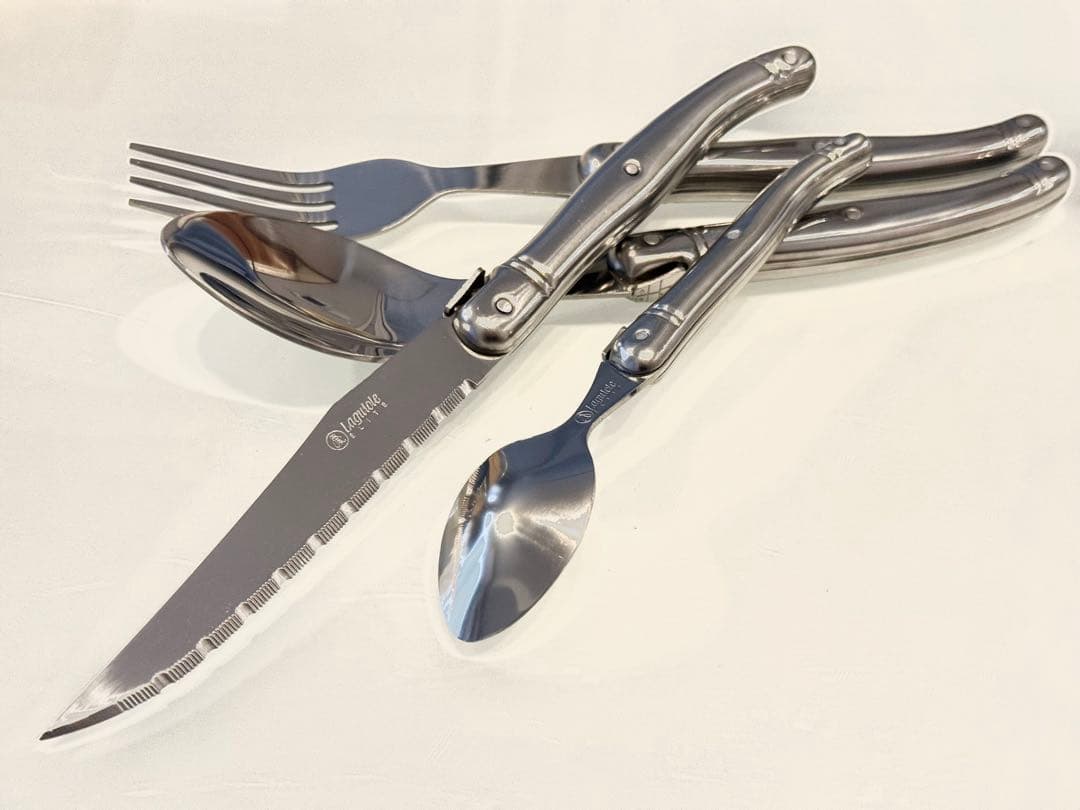 Laguiole Eliteカトラリーセット　24本入りシルバー　刻印入り
