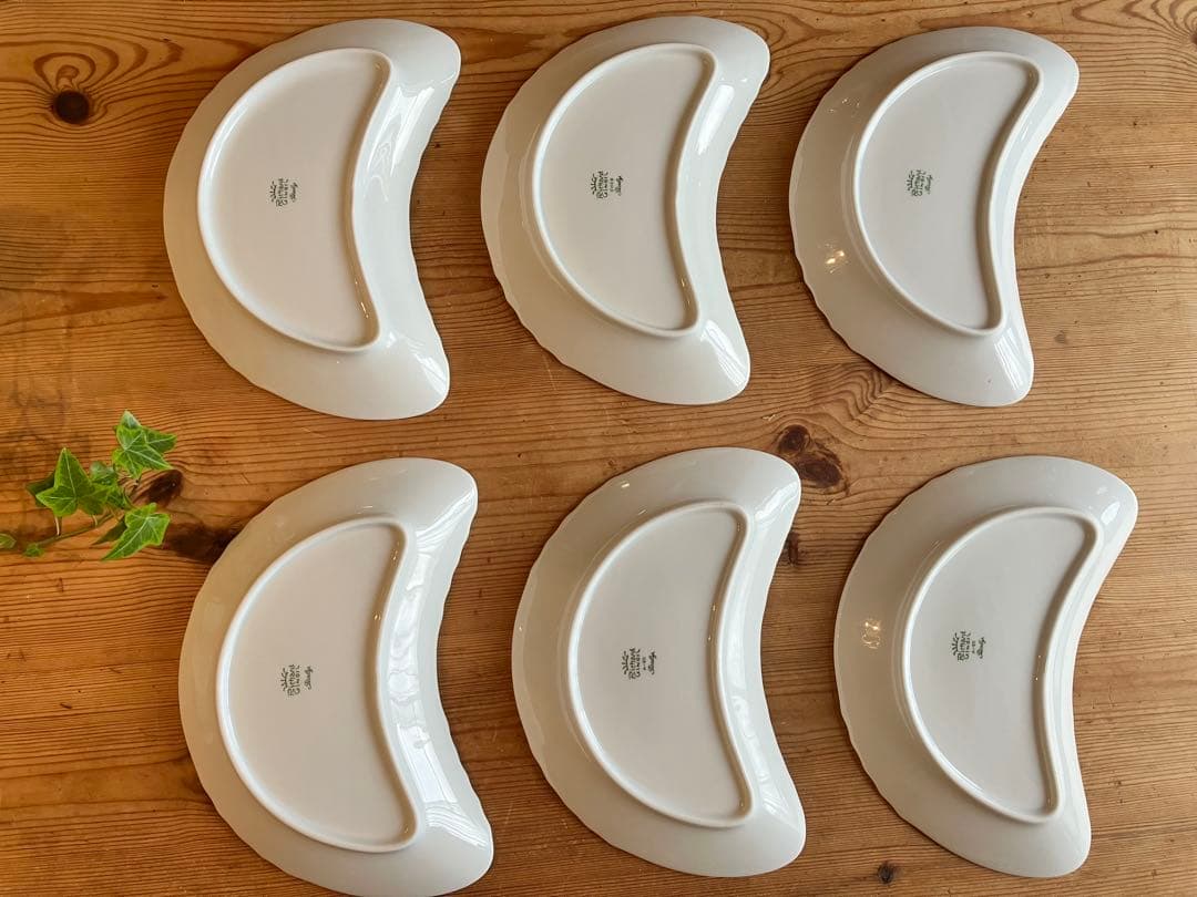 トミー　ジノリ　ベッキオホワイト　クレッセントディッシュ×6+交換分１枚