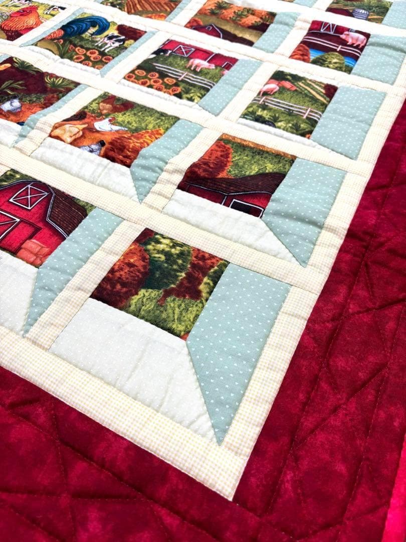 ハンドメイド パッチワーク キルト タペストリー 農場