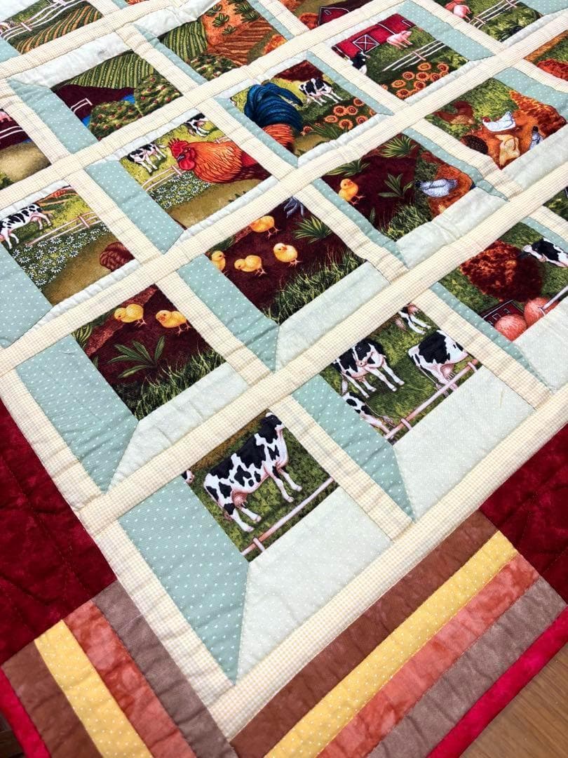 ハンドメイド パッチワーク キルト タペストリー 農場