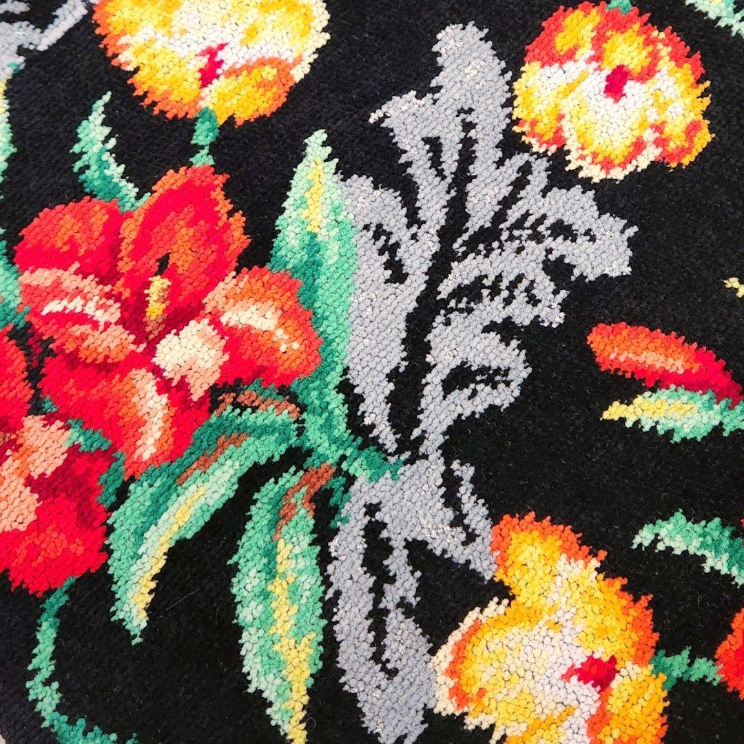 《美品》FEILER フェイラー シュニール織り ハイビスカス ラメ入りエプロン