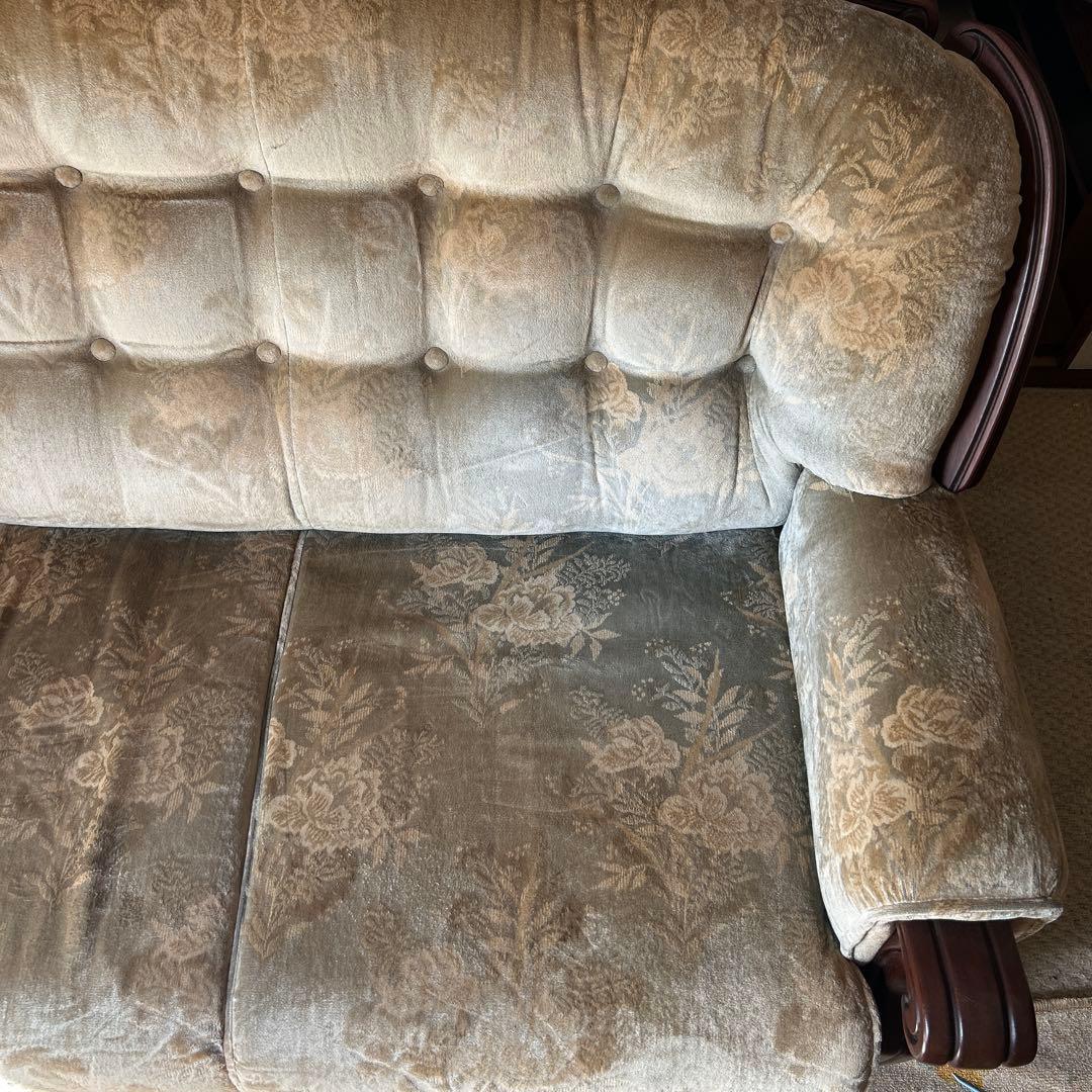 ꧁カリモク家具 karimoku꧂オールドカリモク 金華山織3人掛けソファ 千葉