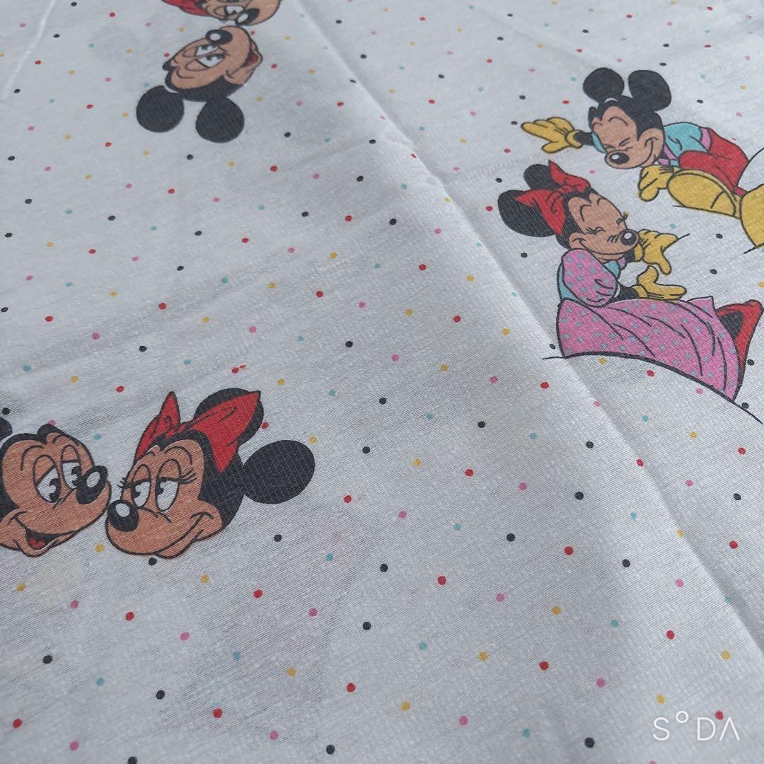 【レア】フランス ビンテージシーツ ミッキー ミニー