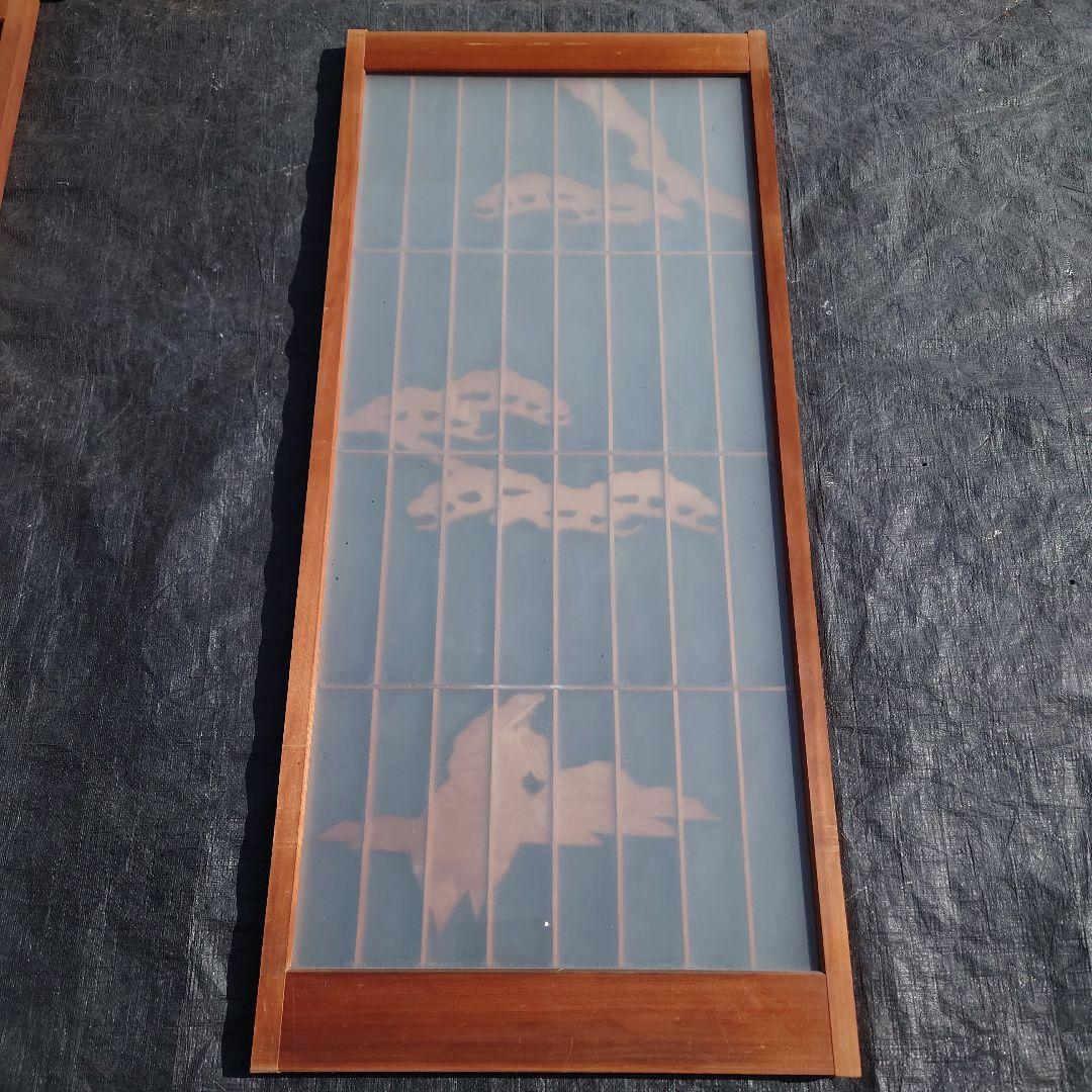 木製腰つき彫刻書院ガラスパネル付