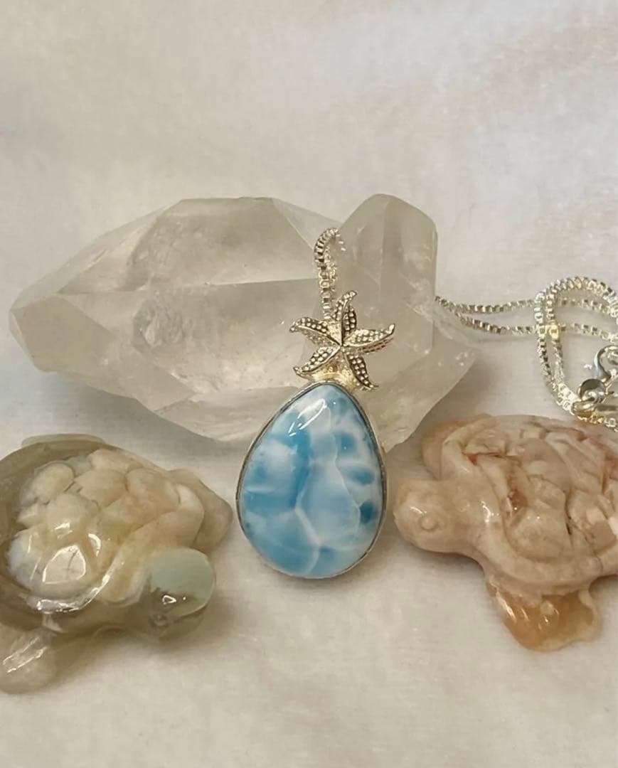 ラリマー しずく型 ペンダントトップ シルバー925 (ペンダントトップのみ)