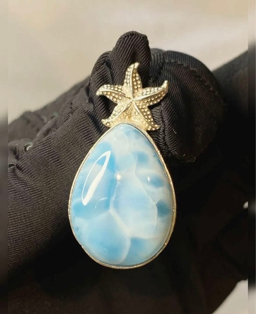 ラリマー しずく型 ペンダントトップ シルバー925 (ペンダントトップのみ)