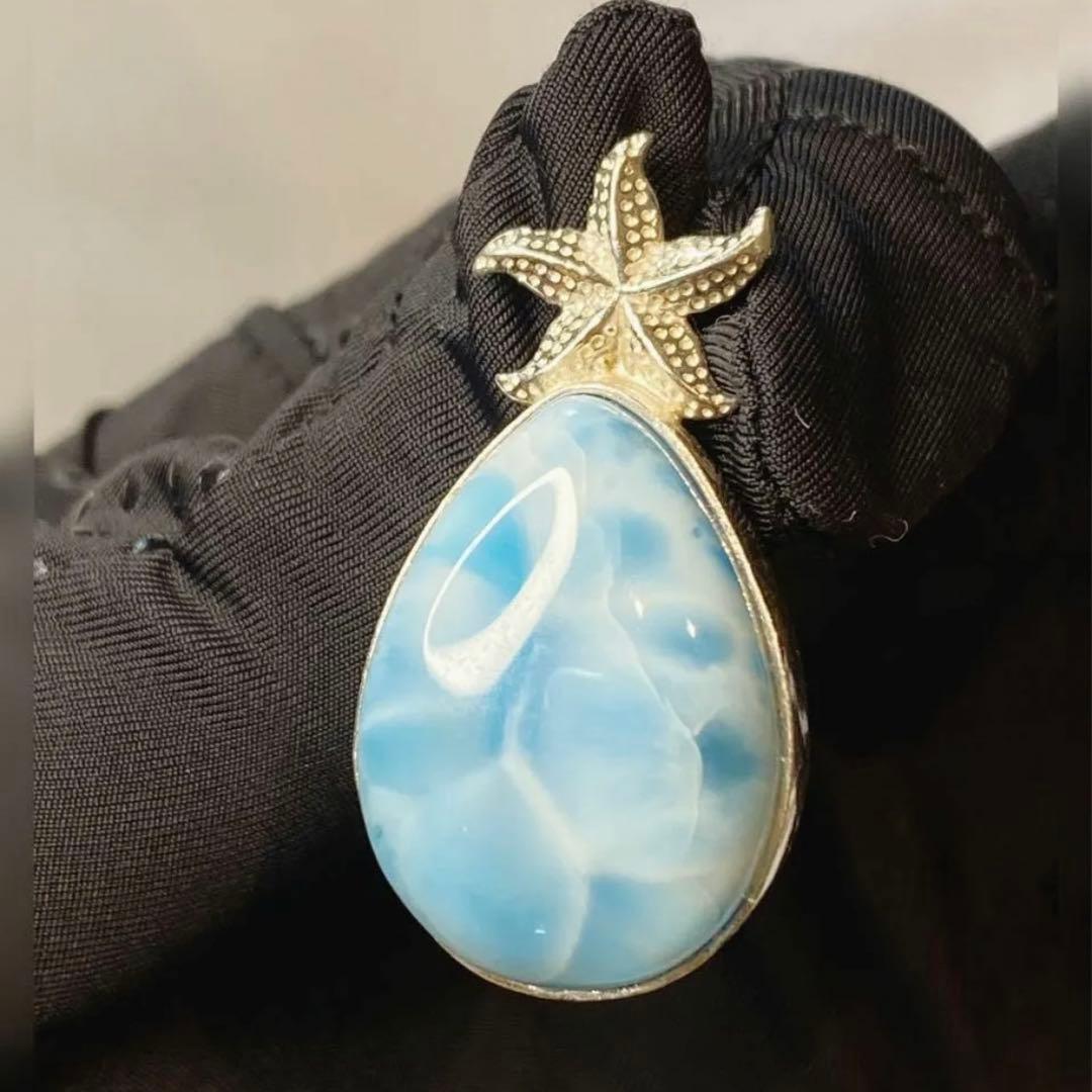 ラリマー しずく型 ペンダントトップ シルバー925 (ペンダントトップのみ)