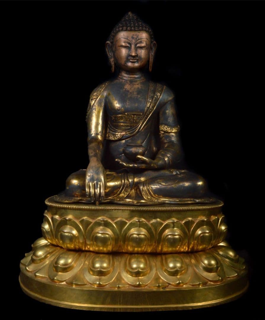 チベット特大仏像 高さ57cm 仏教美術 古銅 鍍金釈迦如来坐像(釋迦牟尼佛)
