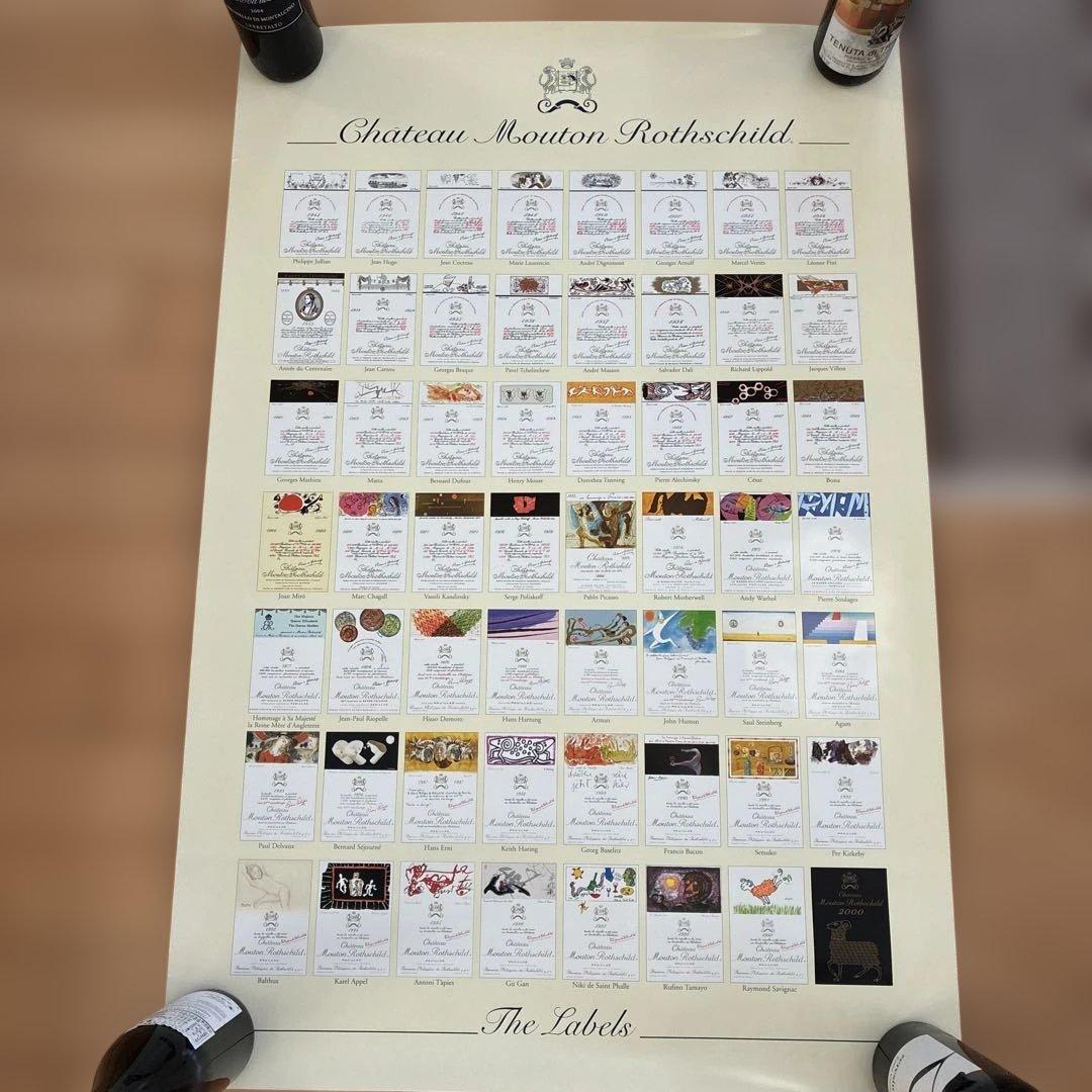 シャトー・ムートン・ロートシルト1945-2000エチケットポスター#仏ワイン